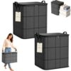 Spacious Moving Storage Bin, Storage Bags with Zipper and Handles, Large Capacity Zippered Fabric Organizer for Bedding & Clothes, Good Idea for Closet & Moving Day (2pcs)