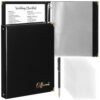Spakon Leather Wedding Officiant Binder with Gold Foil Stamping,Black