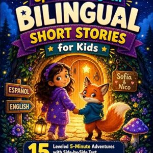 Spanish–English Bilingual Short Stories for Kids: 15 Leveled 5-Minute Adventures with Side-by-Side Text. Includes Power Phrases, Vocabulary Practice,Conversation Questions & Life Lessons for Ages 5–8