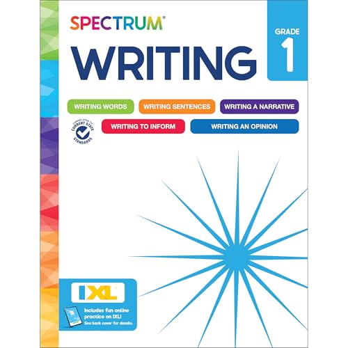 Spectrum 1st Grade Writing Workbook, 192-Page Activity Book Covering Handwriting Practice, How to Write a Story, and Writing Informative and Opinion Pieces