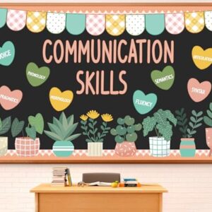 Speech Therapy Bulletin Board Decoration Set Summer Inspirational Positive Affirmations Bulletin Board Motivational Green Plant Paper Cutouts for Positive School Home Offices Classroom Party Decor
