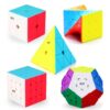 Speed Cube Set, 2x2, 4x4, Megaminx, Pyramid and Twist Cubes, Stickerless Magic Cubes Collection for Kids, Teens & Adults, 5 Pack