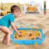 SpeedNexly Kinetic Sand Sensory Beach Toys Sandbox with Lid, Play Game Map