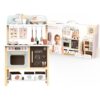 SPEEDY MONKEY Wooden Play Kitchen Set for Pretend Play | 20-Piece Kids Cooking Set with Wooden Food & Cookware Accessories | Supports Imaginative Play & Social Skill Development for Kids Ages 3+