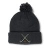 Speedy Pros Pom Pom Beanies for Women Field Hockey Sport A Embroidery Skull Cap Hockey Hockey Winter Hats for Men Acrylic 1 Size Black Design Only