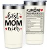 SpenMeta Best Mom Ever Gifts - Mom Birthday Gifts from Daughter Son - 20oz Best Moms Ever Tumbler Cup