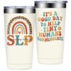 SpenMeta SLP Gifts - Speech Pathologist Gifts for Women - Speech Therapist Appreciation Thank You Gift - 20oz It's a Good Day to Help Tiny Humans Communicate Tumbler Cup