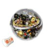 Spherical Robot Building Block Set, Transparent Sphere Kit with 2 Expressions Screen, Color-Changing Light Ring, Remote Control Power Motor, Model Ornament Gifts