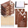 Spiareal 20 Sets Back to School Gift for Nursing, Pinning Ceremony Gifts, 3.74 x 6.1 Inches Inspirational Hardcover Notebook with Bamboo Pen Affirmation Gifts for Nurse Rn Lpn (Brown)