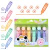 Spiareal 6 Pcs Soccer Highlighters with Stamper, Soccer Kawaii Multicolor