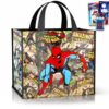 Spiderman Tote Bag Bundle - XL Spiderman Reusable Tote 19.5"x17.2"x7.5"