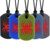 Spider Sensory Chew Necklace for Kids (5 Pack) - Chewing Necklace Teething Necklace Teether Necklace Chew Toys - Designed for Chewing, Autism Sensory Teether Toy (Standard - Moderate Chewer)
