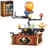 Spinning Solar System Space Building Kit, Compatible with Lego Space, STEM Model with Rotating Planets, Rocket Sets STEM Educational Space Toy Solar System Gifts for Adults Teens 14+