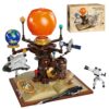 Spinning Solar System Space Building Sets, Compatible with Lego Space, Rotatable Planet Toys for Kids with 8 Planets 1 Sun& Rocket Sets, Solar System for Boys & Girls 8+ Years Old, 672 PCS