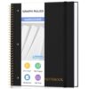 Spiral Notebook Graph Ruled Paper 8" x 10 1/2", 1 Subject Spiral Grid Notebook 3-Hole Punched Perforated Page Ideal for School, Office, Writing, 95 Sheets Lined Journaling Graphing Notebook, Black