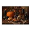 Spooky Halloween Pumpkin Skull Unframed Canvas Wall Art Home Room Decor