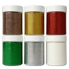 Springboard Festive Fine Craft Glitter Set (6 x 100g Pots), Sparkly Christmas Colours for Kids Resin, Slime & DIY Card Making