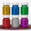 Springboard Tinsel-Style Glitter Strands (6 x 150g), Mixed Bright Colours for Kids Collage, Resin, Slime & EYFS Crafts