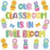 Spring Classroom Decorations, Our Classroom is in Full Bloom Word Wall Decor Set, 31Pcs Spring Bulletin Board & Wall Decorations Set for Teachers, Colorful Flower Classroom Decor