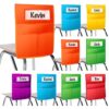 SpringFlower 16" x 20” Canvas Chairback Buddy Pocket Chart Seat Pocket Chart for Classroom K-2,Chair Seat Pocket Chart Storage,Classroom Organizer with 3 Chair Pockets and Student Name Tag,12 Pack