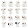 Spritewelry 20Pcs Mini Dog Figurines Miniature Dollhouse Accessories Cute Puppy Animal Miniature Ornament Micro Landscape Garden Supplies 13-19.5mm for Home Desktop Decoration