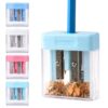 Spwejsr Pencil Sharpeners, Multi-Shape Manual Sharpener for Triangular Round Hexagonal Colored Pencils, Transparent Compact Design for Office Art Supplies, Travel and Daily Use (Mix Color- 4PCS)