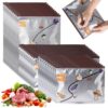 Spwejsr Reusable Aluminum Foil Storage Bags, Stand Up Zip Lock Food Storage Bags with Writable Label Area, Leak Resistant Storage Pouches for Meat, Vegetables, Snacks and Meal Prep (Mix Size- 30PCS)