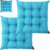 Square Chair Cushions for Dining Chairs, Non-Slip Indoor Kitchen Chairs Pad with Ties and Dining Room Seat Cushion for Office Living Room Dining(3, 2pcs:45cm/18in)