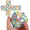 Square Grid 3x3 Speed Cube, UV Printing Cube Magic Cube Educational Puzzles Toys for Kids,Beginners and Adults (Stickerless)