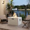 Square Propane Fire Pit with Adjustable Flame and 40000 BTU Output for Patio Backyard Poolside Outdoor Living