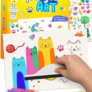Squeegee Art Kit for Kids - Animals Theme with Kids Painting Kit & Sticker Art - Paint Your Own Arts and Crafts for Kids - Birthday Gifts for Boys & Girls 5 6 7 8 9 - Mess Free Paint Craft Kits