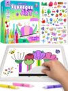 Squeegee Color Squeeze Art Kit - Blooms & Bugs Themed Painting for Kids Ages 4-8, Kids Painting Set with Bug Stickers, Birthday Gift for Kids Age 5 6 7 8 9 - Arts and Crafts for Girls & Boys