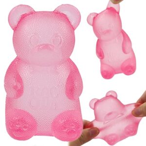 Squeezing Bear & Sugar Ball Designs, Anxiety Relief & Focus Toy, Maltose Filled Squeeze Toys for Sensory Play，Sensory Fidget Toys for Adults, Kids, Slow Rising Squishy Stress Ball ( Pink)