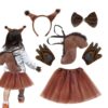 Squirrel Girl Cosplay with Tail Bow Tie Halloween Comfortable Dress