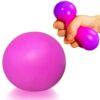 Squishy Dough Ball (1 Pack) Stretchy Stress Balls for Adults Desk Decor, Cute and Soft Color Changing Stress Ball Miniature Figurines, Squishy Ball, Ideal for Anxiety, Autism, ADHD (Purple)