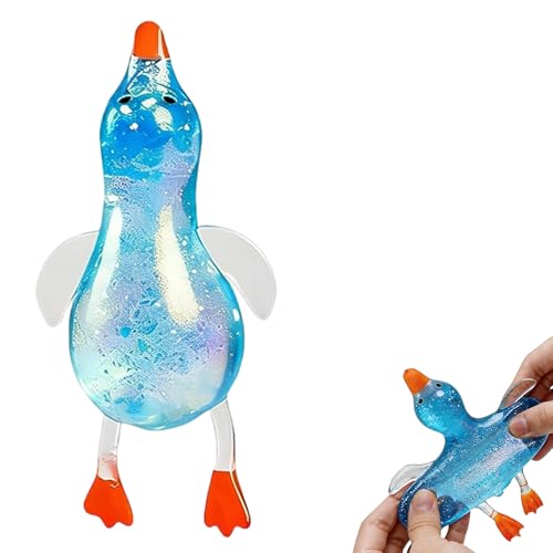 Squishy Glitter Ducks,Cute Duck Squishy Sugar Stress Ball,Animal Stress Balls,Stress Relief Sensory Toys,Slow Rise Relaxing Sensory Fidget Stress for Anxiety Relief (Blue)