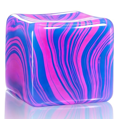 Squishy Sensory Fidget Toys Stress Cube, Gel Filled Stretchy Stress Balls for Kids Adults, Soft Ice Cube Sugar Ball for Boys Girls, Slow Rising Squishies Squeeze Balls Anxiety Relief for Autism, Gifts