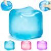 Squishy Stress Cube Fidget Toys, High Density Slow Rising Squeeze Cube, Soft Gel Sensory Fidget Toy for Adults & Kids, Anxiety Relief Squishies for Autism ADHD, Classroom Prize (Blue-1)