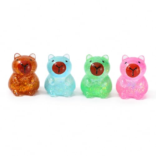 Squishy Stress Relief Set, 4 Pack Cute Squishy Fidget Squeeze Collection, Soft Slow Rising Sensory Desk Companion, Multiple Poses Collectible Squishy for Teens Adults, Fun Gift for Collectors
