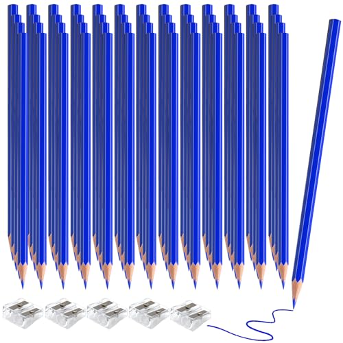 sqzrmdcg 60 Pack Bulk Blue Colored Pencils for Kids, Pre-sharpened Art Pencils Back to School Supplies Set, Drawing Sketching Pencils for Students, Teachers, Classroom