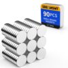 SRENMSMT Small Magnets, Refrigerator Magnets, 90 Pack 15x3mm Neodymium Magnet for Crafts, Rare Earth Magnet for 3D Printing, DIY, Whiteboard, Billboard in Home, Kitchen, Office, School