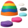 SRO Solutions Stepping Stones for Kids | 10 Piece Balance & Sensory Play Set, Non-Slip Stackable Stones with Educational Cards, Indoor & Outdoor Obstacle Course Toy | 3+ Years