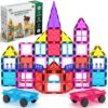 SS INTERNATIONAL Magnetic Tiles Construction Set for Kids 100 PCS with 2 Cars | STEM Learning & Preschool Educational Toy | Creative Magnetic Building Blocks for Toddlers & Children