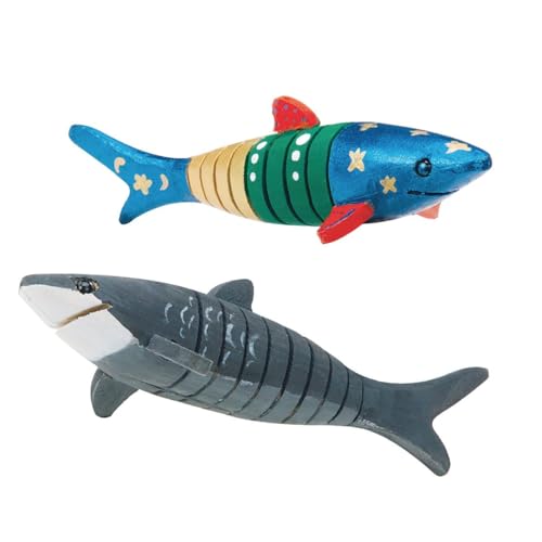 S&S Worldwide Flexible Wood Shark Craft Kit, Includes Wood Sharks, Paint & Brushes. Great for Shark Week Crafts. for Kids & Adults. Sharks are 4-1/2"l x 1-1/4"w. Makes 12., Small, Multicolor