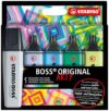 STABILO Highlighter BOSS ORIGINAL - ARTY - Pack of 5 - Cool Colors, Chisel Tip, Anti-Dry Out Technology