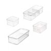 Stackable Fridge Organizer Bins with Lids, BPA Free, Set of 4