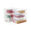 Stackable Plastic Storage Shoebox, BPA-Free Nestable Container with Latching Lid to Organize Shoes, See-Through Box for Home and Office, Multi-Purpose Storage Case, Clear Bins (6 Pack 6 Quart)