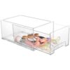 Stackable Storage Drawer, Transparent Plastic Organizer with Drawer Design, Large 10 L Capacity, Stackable Storage Box for Home Office Stationery, Clothing, Cosmetics, Food, Space Saving