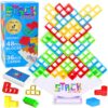 Stack Attack Tower Game, Fun Balance Games for Kids & Adults, Family Game Night Building Block and Stacking Gifts, Includes 48 Pcs & 36 Cards, Novelty Toy Gift