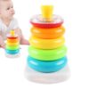 Stacking Toy - Colorful Stacking Blocks | Educational Learning Play Building Game for Ages 6+ Months Boys Girls Outdoor Daycare Nursery Family Travel Highchair Home